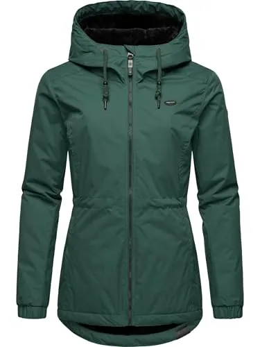 Ragwear Damen Winterjacke Dankka Warm YOUMODO Pine Green 3XL - Funktionsjacke mit wasserdichtem Material und kuscheligem Teddyfell-Innenfutter, ideal für kühle Tage und stilvolle Looks.
