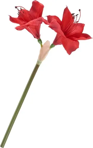 DPI Amaryllis Kunstblume L 37 cm Breite 20 cm Kunststoff Draht Winterdeko Gestecke Kränze Sträuße Blumentöpfe floristische Arrangements