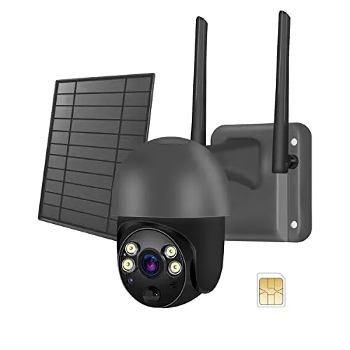SACUMURT 4G Cellular Sicherheitskamera Wireless Outdoor Solar Powered mit SIM Karte, kein WiFi benötigt, Bewegungserkennung