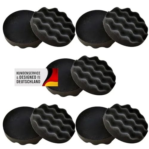 Polierschwämme 180 mm - 10er-Set, gewaffelt & glatt, kletthaftend - Vielseitiges Polierschwamm-Set mit 180 mm Durchmesser in verschiedenen Härtegraden. Ideal für Reinigung, Politur und Versiegelung. Einfacher Wechsel dank kletthaftender Unterseite - perfekt für Garage und Werkstatt.