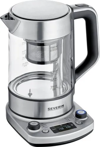 SEVERIN Tea Maker 3422 - Glas Wasserkocher mit Auto-Liftfunktion, Temperatureinstellung und Quick-Boil für perfekten Tee-Genuss bis 1,7 l