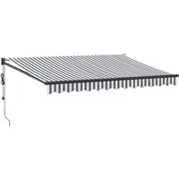 vidaXL Einziehbare Markise Anthrazit & Weiß 3,5x2,5 m - Markise für Terrasse und Balkon, UV-beständig dank Polyurethan-Beschichtung. Einfach ein- und ausfahrbar für flexiblen Sonnenschutz und stilvolles Design.