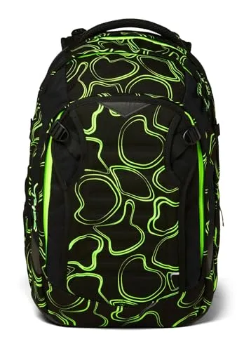 Satch Schulrucksack Grün - Schulranzen aus strapazierfähigem Polyester, ideal für den Alltag mit einem lässigen Look und viel Stauraum für Bücher und Schulmaterial.