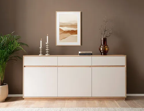 Home affaire Sideboard Sonora, moderner Schrank in Eiche Artisan, 202 cm breit
