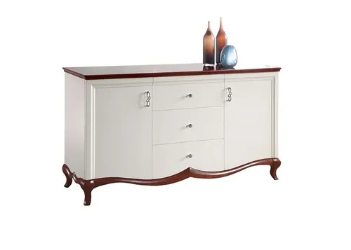 Elegantes Sideboard mit Schubladen und Türen - Stilvolles Anrichte-Sideboard aus massivem Holz, ideal für Ess- und Wohnzimmer. Mit 3 Schubladen und 2 Türen bietet es viel Stauraum und eine elegante Note.