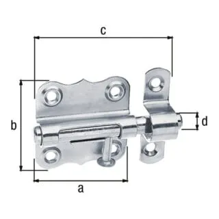 GAH Alberts Grendelriegel mit befestigter Schlaufe B38xL39mm matt