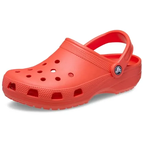 Crocs Sandale Classic Clog hellrot Damen, Größe Euro (US): 38-39 - Badeschuhe, ergonomisch geformtes Croslite-Material für individuelle Passform und hervorragende Fußgewölbeunterstützung, ideal für Strand und Boot.