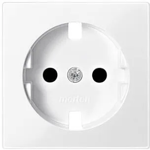 Merten MEG2330-0319 Zentralplatte für SCHUKO-Steckdosen-Einsatz, System M, Berührungsschutz, polarweiß glänzend