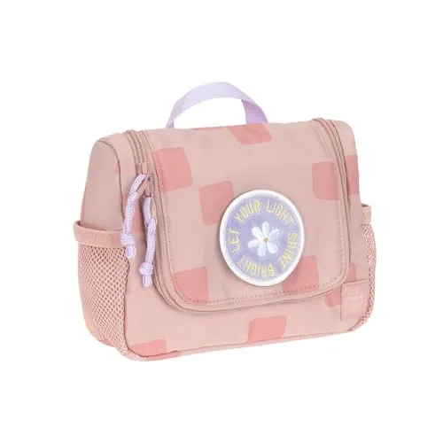 LÄSSIG Kinder Kulturtasche - Mini Washbag Pattern Party Rose - Reisetasche für Kinder mit praktischem Haken zum Aufhängen und wasserabweisendem Material, ideal für Reisen und Übernachtungen.