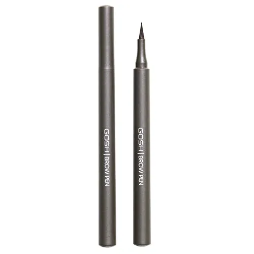 GOSH flüssiger Augenbrauenstift für natürliche Brauen I 100% vegan I präzise Applikation für perfekt geformte Augenbrauen I langanhaltend & parfümfrei I für Allergiker geeignet I 002 Grau-Braun