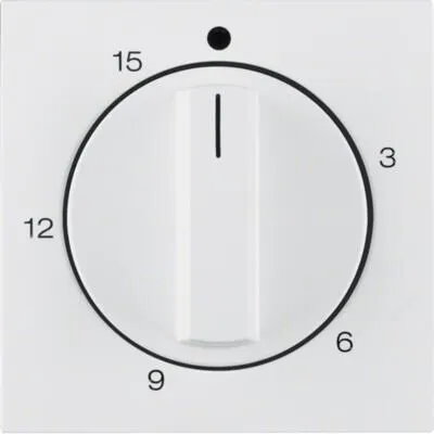 Berker 16321909 Zentralstück mit Regulierknopf für mechanische Zeitschaltuhr, S.1/B.x, polarweiß matt