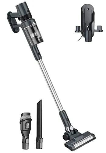 Sichler Haushaltsgeräte Accustaubsauger: 2in1-Akku-Zyklon-Hand- und Boden-Staubsauger, HEPA-Filter, 27 kPa (Kabelloser Staubsauger, Stiel Staubsauger, Haushalt)