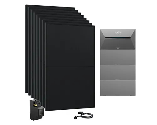 Anker 3600W Solaranlage Anker SOLIX Solarbank 3 E2700 Pro mit Zusatzakkus, (Smart Meter und 8x JASolar 450Wp Full Black im Lieferumfang enthalten), Speicher mit integriertem Wechselrichter, All-in-One 2,668kWh Akku