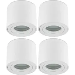 Sweet Led Aufbauspot 4er Set – Flache Aufbauleuchte IP44 für Bad und Küche - Deckenspots in Weiß, 80x65 mm, perfekt für Feuchträume. Wassergeschützt (IP44) und einfach ohne Trafo an 230V anschließbar – ideal für eine freundliche Atmosphäre!