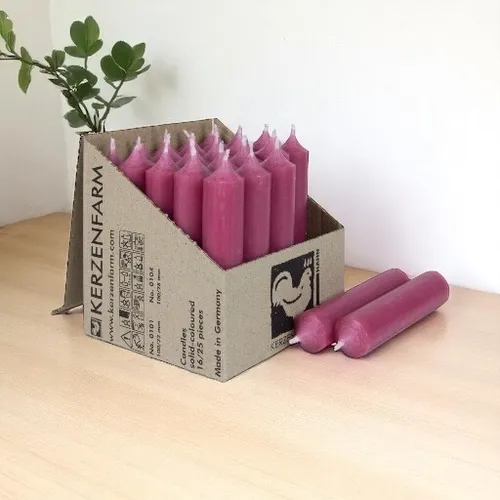 Stabkerzen 100x22mm Altrosa Kerzenfarm Hahn durchgefärbt Handarbeit RAL Kerzen