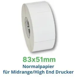 Zebra Z-Perform 1000T 83x51mm Etiketten - Hochwertige Thermal Transfer Etiketten, ideal für präzise Druckergebnisse und vielseitige Anwendungen in Büros und Lager.