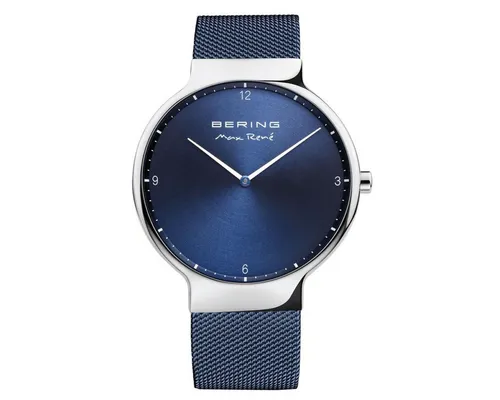 Bering Herren Uhr Max René - 15540-307 Meshband - Armbanduhr für Herren mit elegantem blauen Edelstahl-Meshband, Saphirglas und wasserdicht bis 30 m - ideal für stilbewusste Männer.