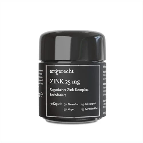 ZINK KOMPLEX 25 mg – 30 Kapseln organischer Zink-Komplex (Bisglycinat, Picolinat & Gluconat) | Laborgeprüft, verträglich, vegan & ohne Zusatzstoffe | Unterstützt Immunsystem, Haut, Hormone