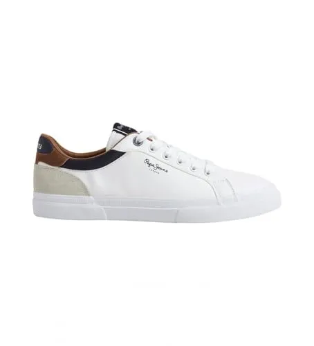 Pepe Jeans Herren Kenton Court M Sneaker - Weiße Sneakers für Herren - Herren-Sneaker mit synthetischem Obermaterial und flacher Gummisohle, perfekt für den lässigen Look und hohen Tragekomfort.