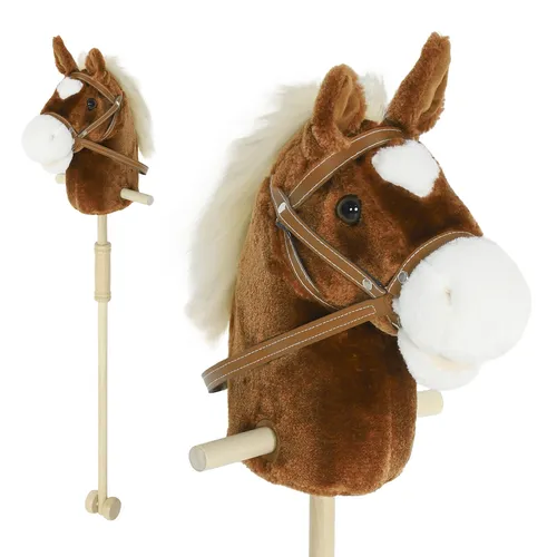 AIYAPLAY Hobby Horse Steckenpferd mit Sound - Steckenpferd aus Polyester mit realistischen Soundeffekten, ideal für fantasievolles Rollenspiel und aktive Bewegung drinnen und draußen.