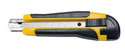 Profi Cuttermesser 18mm schwarz/gelb mit Auto-Lock 12 x