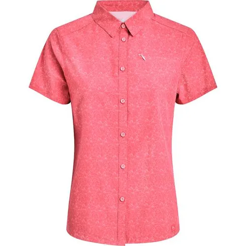 McKINLEY Damen Bluse Palila II W - Leichte Outdoor Bluse für Damen mit innovativer DRY PLUS-Technologie. Atmungsaktiv und schnelltrocknend, ideal für Wandern und aktive Freizeit. Praktische Brusttasche und stylisches Design mit Alloverprint.