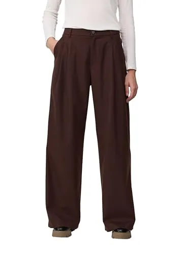 s.Oliver Damen Hose – Flanell, Wide Leg, High Rise