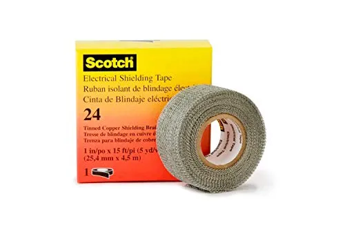 3M SCOTCH 24 - Abschirmband Silber 4,5m x 25mm, ideal für elektrische Isolierung und Schutz