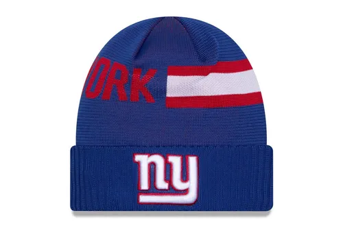 New Era NFL SIDELINE Tech Knit Mütze - New York Giants - Unisex Wollmütze für Freizeit und Sport, gefüttert, in royalblau, Einheitsgröße – perfekt für die Fanatmosphäre!