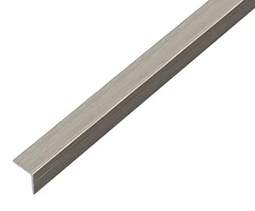 Alberts 488741 Winkelprofil | selbstklebend | Aluminium, edelstahldesign, dunkel | 1000 x 20 x 20 mm