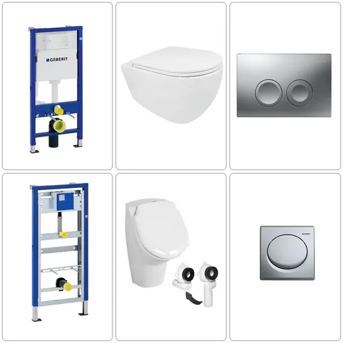 BB INFINITY Wand WC spülrandlos mit SoftClose und Urinal