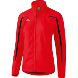 Erima Damen Leichtathletik Laufjacke, Rot/Schwarz, 44 - Sportjacke mit Ventilationseinsätzen am Rücken, winddicht und wasserabweisend, ideal für aktive Frauen.