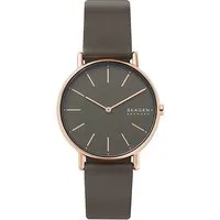 Skagen Damenuhr Signatur 38mm - Elegante Armbanduhr für Damen mit einem 38mm Rose Gold Edelstahlgehäuse und Eco Lederarmband, wasserdicht bis 30m – perfekt für jeden Anlass.