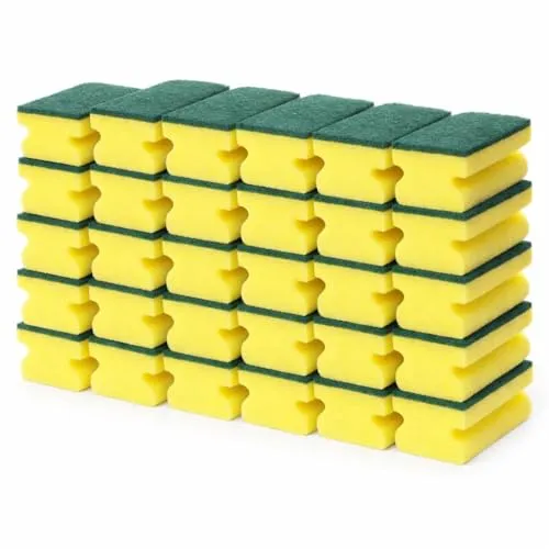 120er Großpack Küchenschwämme – extra starke Reinigungsschwämme mit Scheuervlies für Profi-Einsatz