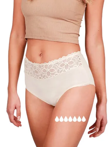 Taynie Periodenunterwäsche - Deluxe ultra Periodenslip - Periodenunterwäsche mit ultra starker Saugkraft, ersetzt bis zu 7 Tampons. Ideal für starke Menstruation, nachhaltig, vegan & bequem im floralen Design.