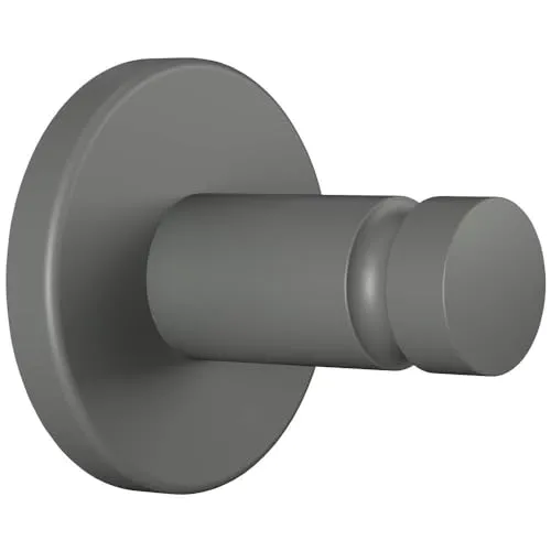 tesa MOON GREY Handtuchhaken, matt grau, für Bad & WC - für Bäder im Industrial Style und moderne Badezimmer - bohrfrei, inkl. Klebelösung - 37 mm x 37 mm x 36 mm