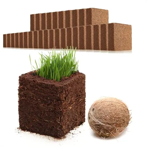 com-four® 30x Kokosanzuchterde - biologisch abbaubare Quell-Kokosscheiben - torffreie Quell-Briketts aus gepresster Kokosfaser - ergibt 30 Liter Blumenerde