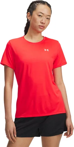 Under Armour Damen Sportshirt Tech SSC-Solid 1384231 in Rot - Leichtes Damen Sportshirt aus atmungsaktivem Polyester, perfekt für Freizeit und Sport. Ideal für aktive Frauen, die Wert auf Stil und Komfort legen.