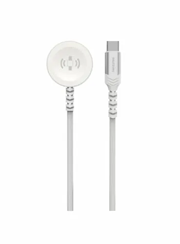 Swissten geflochtenes magnetisches Kabel für Apple Watch Metall, USB-C 1,2 m weiß