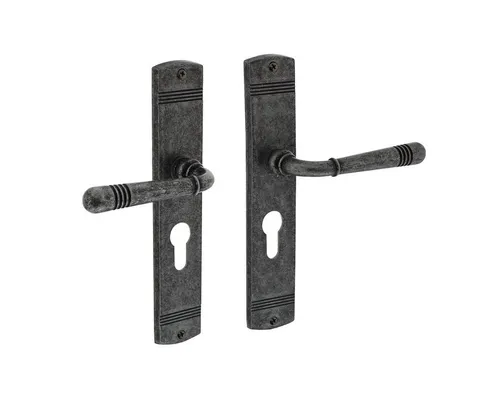 MS Beschläge Türdrücker Schildgarnitur Antik Grau von MS Beschläge