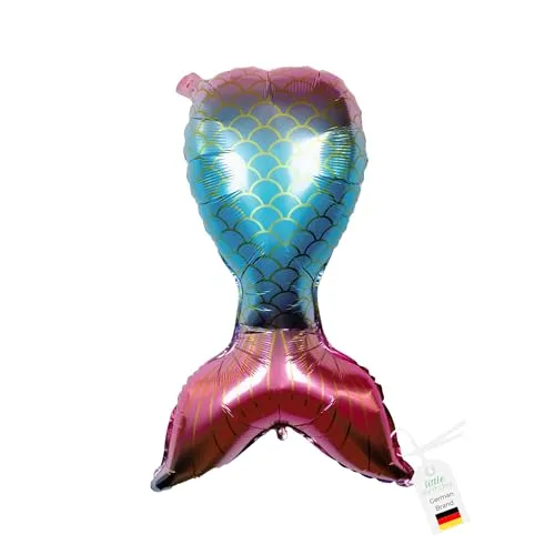 LITTLE BIRTHDAY | XL Meerjungfrau | Mermaid Flosse bunt Folienballon | Helium Gas Balloon Ballon | Geburtstag | Kindergeburtstag | 76,5x48 cm