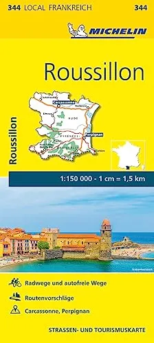 Michelin Roussillon: Straßen- und Tourismuskarte 1:150.000 (MICHELIN Localkarten)