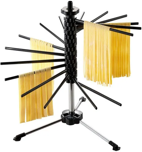GEFU Nudeltrockner DIVERSO, 16 Arme - Nudelmaschinen mit 16 höhenverstellbaren Armen aus Edelstahl, platzsparend klappbar und ideal für die Trocknung hausgemachter Nudeln.