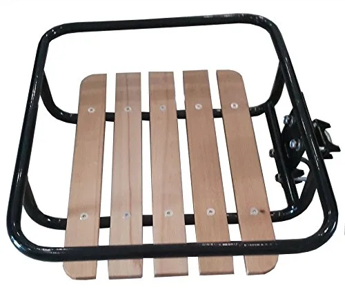 LASTPAK 009630 Gepäckträger für Hollandrad - Schwarz mit Holz - Fahrradteile für bis zu 25 kg, stilvoller Gepäckträger in Schwarz mit Holz-Elementen, ideal für den eleganten Transport von Gepäck.
