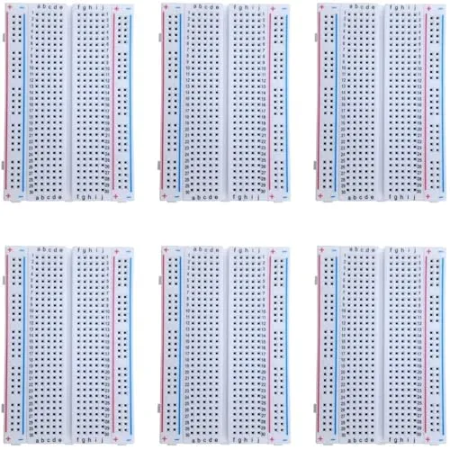 MMOBIEL 6 Stück PCB 400 Punkte ohne Löten für Modell-Prototyp, kompatibel mit Projekten für Arduino, Raspberry Pi 2 3 4 Verteilerverbindungsblöcke Shield