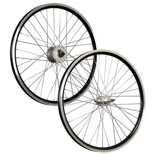Laufrad 24 Zoll Satz Set Fahrrad Hohlkammer Felge Shimano Dynamo C3000 schwarz