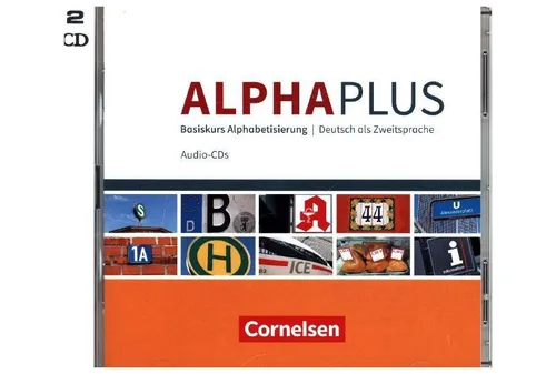 Cornelsen Verlag Hörspiel-CD Alpha plus - Deutsch als Zweitsprache - Innovativer Basiskurs zur Alphabetisierung mit 300 Unterrichtseinheiten. Fördert grundlegende Deutschkenntnisse durch Übungen, Texte und Selbsttests. Ideal für den Einstieg in die lateinische Schrift.