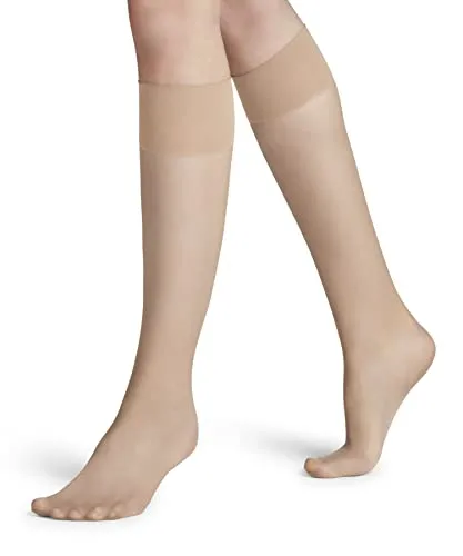 FALKE Damen Kniestrümpfe Pure Matt 20 DEN W Kh transparent einfarbig 1 Paar, Hautfarben Crystal 4409, 35-38