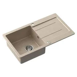 Samona Granitspüle mit Abtropffläche 77x44cm, Beige - Beige