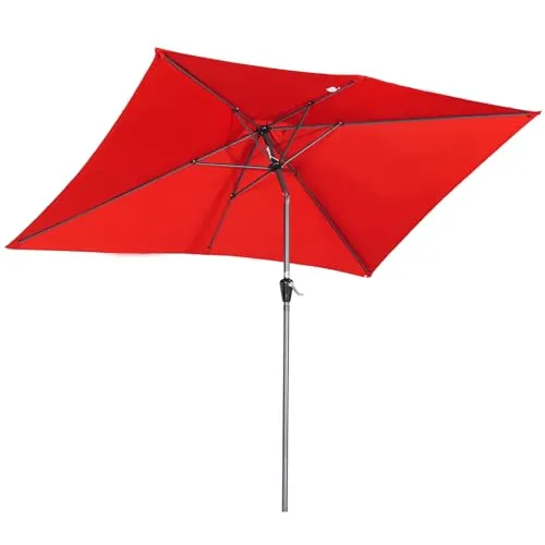 Angel Living Sonnenschirm 200 x 300 cm mit Kurbel und Neigung - Sonnenschirm aus Aluminium mit UV-Schutz 40+, ideal für Garten und Terrasse. Leicht zu bedienen dank Kurbelmechanismus und wasserabweisend.